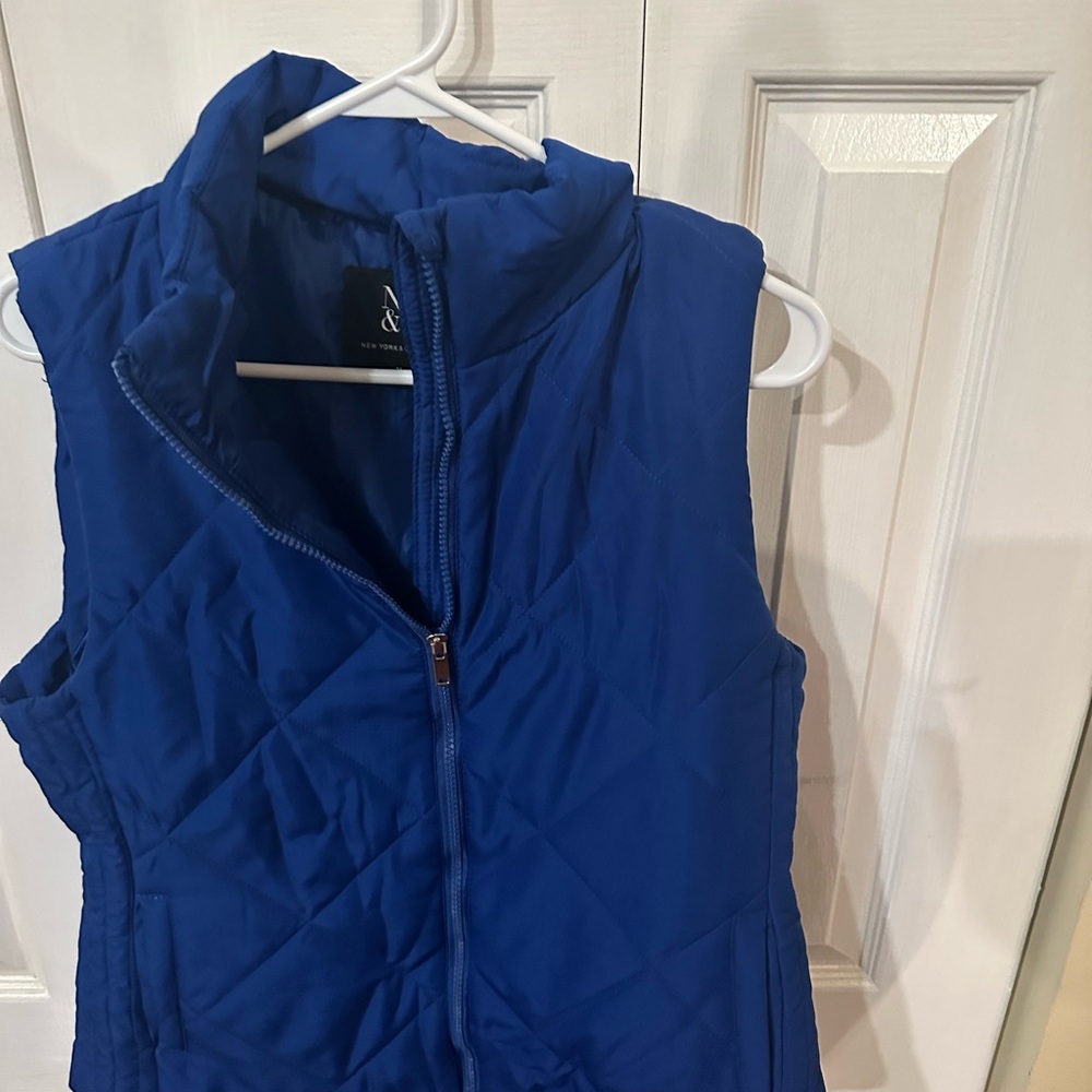 New York & Company Royal Blue Quilted Vest